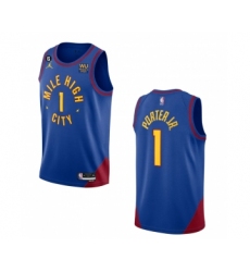 Men's Denver Nuggets #1 Michael Porter Jr. Blue 2022-23 Statement Edition With NO.6 Stitched Jersey