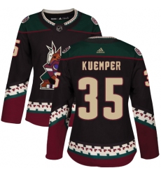 Women's Adidas Arizona Coyotes #35 Darcy Kuemper Premier Black Alternate NHL Jersey