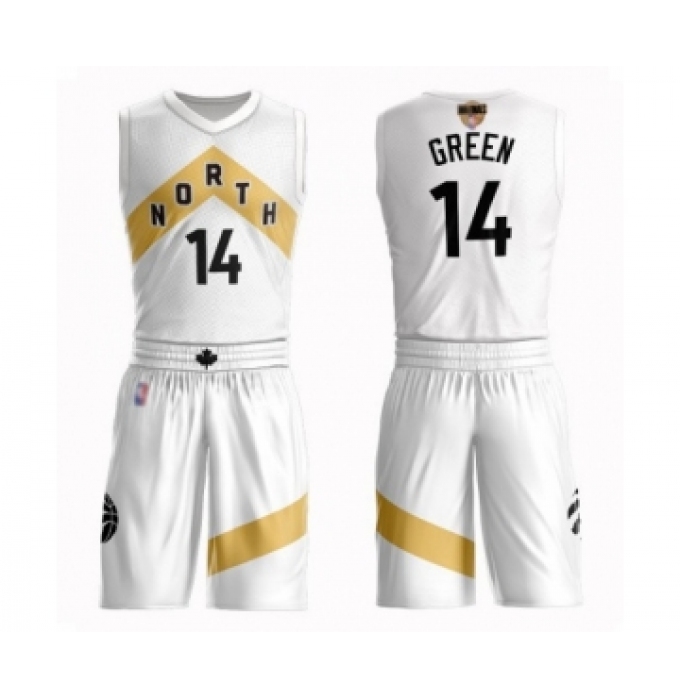 Youth Toronto Raptors #14 Danny Green Swingman White 2019 Basketball Finals Bound Suit Jersey - City Edition