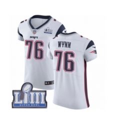 Men's Nike New England Patriots #76 Isaiah Wynn White Vapor Untouchable Elite Player Super Bowl LIII Bound NFL Jersey