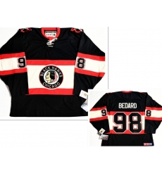 Men's Chicago Blackhawks #98 Connor Bedard Black Ccm Classic Stitched Hockey Jersey