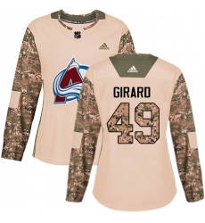 Women's Adidas Colorado Avalanche #49 Samuel Girard Authentic White Pink Fashion NHL Jersey