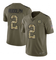 Men's Nike Pittsburgh Steelers #2 Mason Rudolph Limited Olive Camo 2017 Salute to Service NFL Jersey