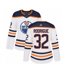 Women's Edmonton Oilers #32 Olivier Rodrigue Authentic White Away Hockey Jersey