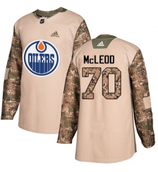 Youth Adidas Edmonton Oilers #70 Ryan McLeod Authentic Camo Veterans Day Practice NHL Jersey