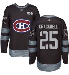 Men's Adidas Montreal Canadiens #25 Adam Cracknell Premier Black 1917-2017 100th Anniversary NHL Jersey
