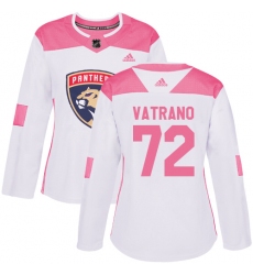 Women's Adidas Florida Panthers #72 Frank Vatrano Authentic White Pink Fashion NHL Jersey