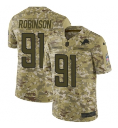 Men's Nike Detroit Lions #91 A'Shawn Robinson Limited Camo 2018 Salute to Service NFL Jersey