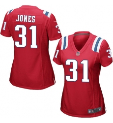 Women's Nike New England Patriots #31 Jonathan Jones Game Red Alternate NFL Jersey