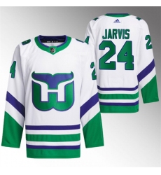 Men's Carolina Hurricanes #24 Seth Jarvis White Stitched Jersey