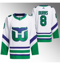 Men's Carolina Hurricanes #8 Brent Burns White 2023-24 Stitched Jersey