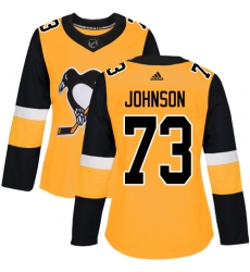 Women's Adidas Pittsburgh Penguins #73 Jack Johnson Authentic Gold Alternate NHL Jersey