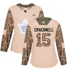 Women's Adidas Toronto Maple Leafs #15 Adam Cracknell Authentic Camo Veterans Day Practice NHL Jersey
