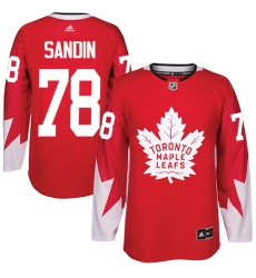 Youth Adidas Toronto Maple Leafs #78 Rasmus Sandin Authentic Red Alternate NHL Jersey