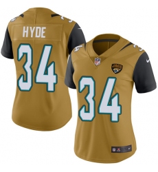 Women's Nike Jacksonville Jaguars #34 Carlos Hyde Limited Gold Rush Vapor Untouchable NFL Jersey