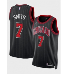 Men's Chicago Bulls #7 Jalen Smith Black 2024 Draft Statement Edition Stitched Basketball Jersey