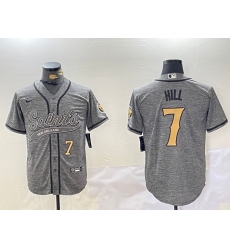 Men's New Orleans Saints #7 Taysom Hill Grey With Cool Base Stitched Baseball Jerseys