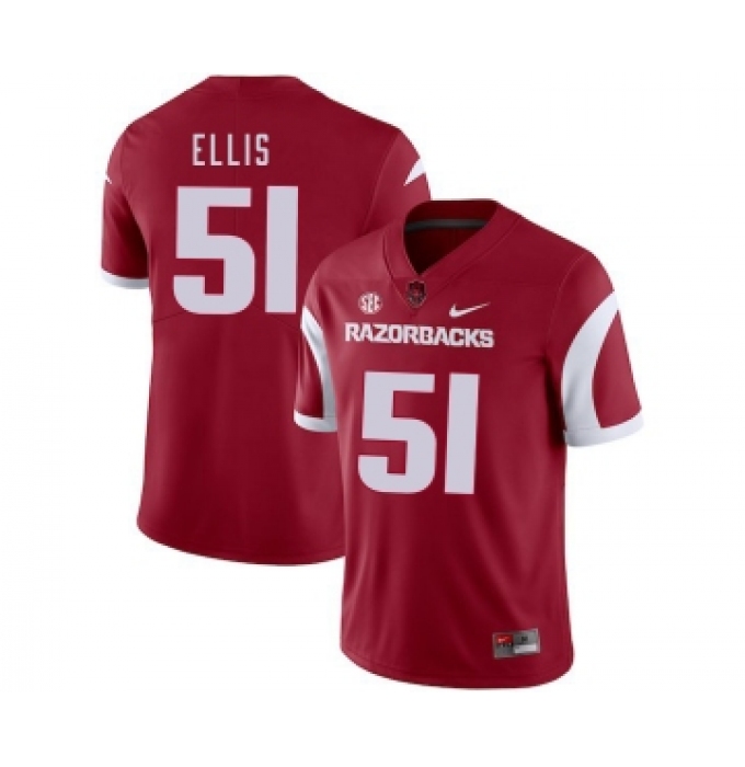 Arkansas Razorbacks 51 Brooks Ellis Red College Football Jersey