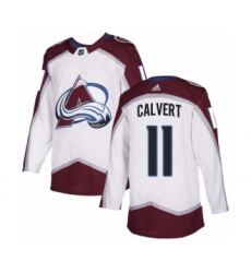 Men's Adidas Colorado Avalanche #11 Matt Calvert Authentic White Away NHL Jersey