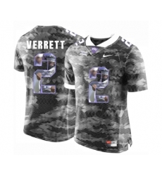 TCU Horned Frogs 2 Jason Verrett Gray With Portrait Print College Football Limited Jersey