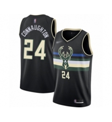 Men's Milwaukee Bucks #24 Pat Connaughton Authentic Black Finished Basketball Jersey - Statement Edition