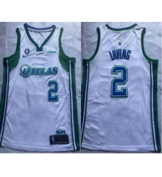 Men's Dallas Mavericks #2 Kyrie Irving White With 6 Patch Nike 2022 City Edition Swingman Stitched Jersey