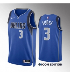 Men's Dallas Mavericks #3 Alex Fudge Blue Icon Edition Stitched Basketball Jersey