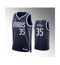 Men's Dallas Mavericks #35 Christian Wood Navy Statement Edition Stitched Basketball Jersey