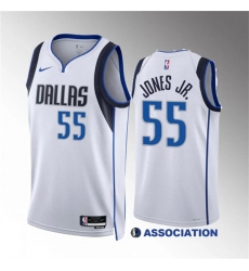 Men's Dallas Mavericks #55 Derrick Jones Jr White Association Edition Stitched Basketball Jersey