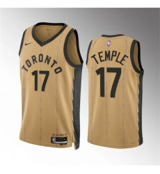 Men's Toronto Raptors #17 Garrett Temple Gold 2023-24 City Edition Stitched Basketball Jersey