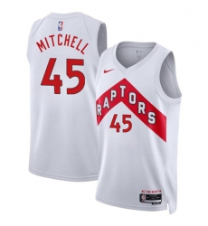 Men's Toronto Raptors #45 Davion Mitchell White Association Edition Stitched Basketball Jersey