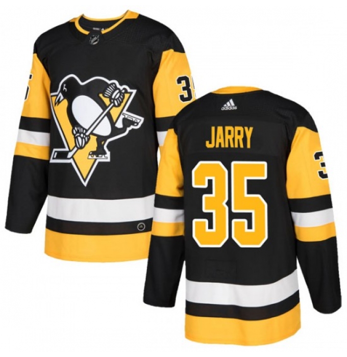 Men's Adidas Pittsburgh Penguins #35 Tristan Jarry Black Stitched NHL Jersey
