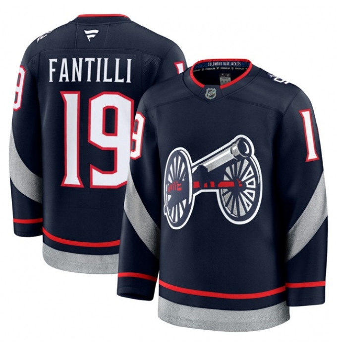 Men's Columbus Blue Jackets #19 Adam Fantilli Navy 2024-25 Alternate Stitched Hockey Jersey