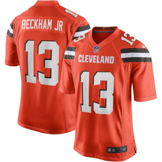 Men's Cleveland Browns #13 Odell Beckham Jr Nike Orange Game Jersey