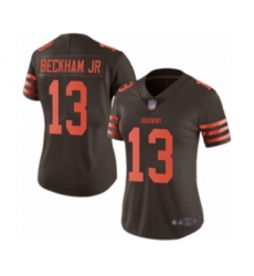 Women's Odell Beckham Jr. Limited Brown Nike Jersey NFL Cleveland Browns #13 Rush Vapor Untouchable