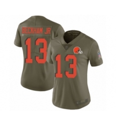 Women's Odell Beckham Jr. Limited Olive Nike Jersey NFL Cleveland Browns #13 2017 Salute to Service