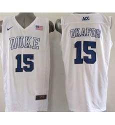 Blue Devils #15 Jahlil Okafor White Basketball Elite Stitched NCAA Jersey