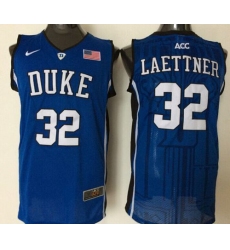 Blue Devils #32 Christian Laettner Blue Basketball Stitched NCAA Jersey