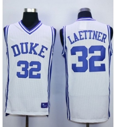 Blue Devils #32 Christian Laettner White Basketball Stitched NCAA Jersey