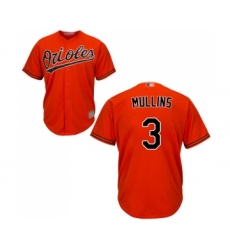 Men's Baltimore Orioles #3 Cedric Mullins Replica Orange Alternate Cool Base Baseball Jersey