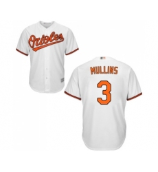 Men's Baltimore Orioles #3 Cedric Mullins Replica White Home Cool Base Baseball Jersey