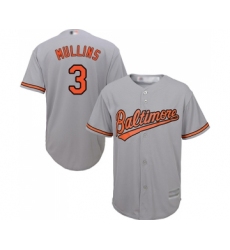 Youth Baltimore Orioles #3 Cedric Mullins Replica Grey Road Cool Base Baseball Jersey