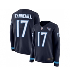 Women's Tennessee Titans #17 Ryan Tannehill Limited Navy Blue Therma Long Sleeve Football Jersey Women's Tennessee Titans #17 Ryan Tannehill Limited Navy Blue Therma Long Sleeve Football Jersey