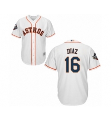 Youth Houston Astros #16 Aledmys Diaz Authentic White Home Cool Base 2019 World Series Bound Baseball Jersey