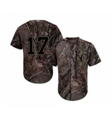 Men's Kansas City Royals #17 Hunter Dozier Authentic Camo Realtree Collection Flex Base Baseball Jersey