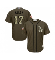 Youth Los Angeles Dodgers #17 Joe Kelly Authentic Green Salute to Service Baseball Jersey