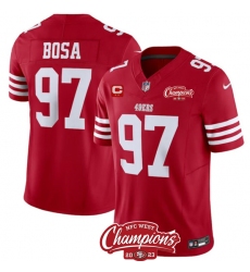 Men's San Francisco 49ers #97 Nick Bosa Red 2023 F.U.S.E. With 2-star C And NFC West Champions Football Stitched Jersey