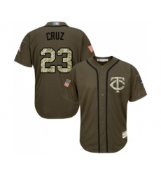 Youth Minnesota Twins #23 Nelson Cruz Authentic Green Salute to Service Baseball Jersey