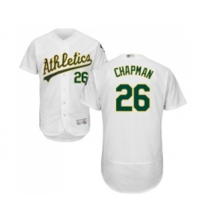 Men's Oakland Athletics #26 Matt Chapman White Home Flex Base Authentic Collection Baseball Jersey