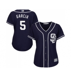 Women's San Diego Padres #5 Greg Garcia Replica Navy Blue Alternate 1 Cool Base Baseball Jersey